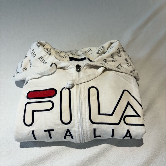 FILA white zip up hoodie - Picture 3 of 5